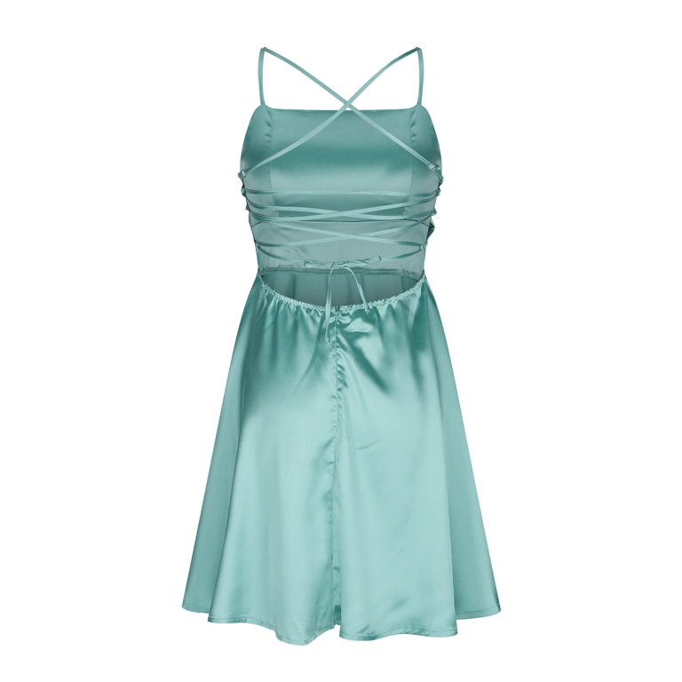 Fartey Womens Satin Dresses Elegant Spaghetti Straps Tie Back Mini Dress Summer Sleeveless Square Neck Party Dresses Fashion Solid Color Cocktail Dress Mint Green XS-L - Walmart.com Fartey Womens Satin Dresses Elegant Spaghetti Straps Tie Back Mini Dress Summer Sleeveless Square Neck Party Dresses Fashion Solid Color Cocktail Dress Mint Green XS-L - Walmart.com