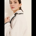 thumbnail image 4 of Abrigo Holgado y Grueso de Lana de Cordero con Solapa y Larga para Mujer, Estilo Moderno, para Otoño e Invierno. Albaricoque L, 4 of 8
