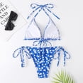 thumbnail image 5 of Women Two Piece Halter Padded Top Tie Side Bottom Triangle Bikini Bathing Suit, 5 of 5