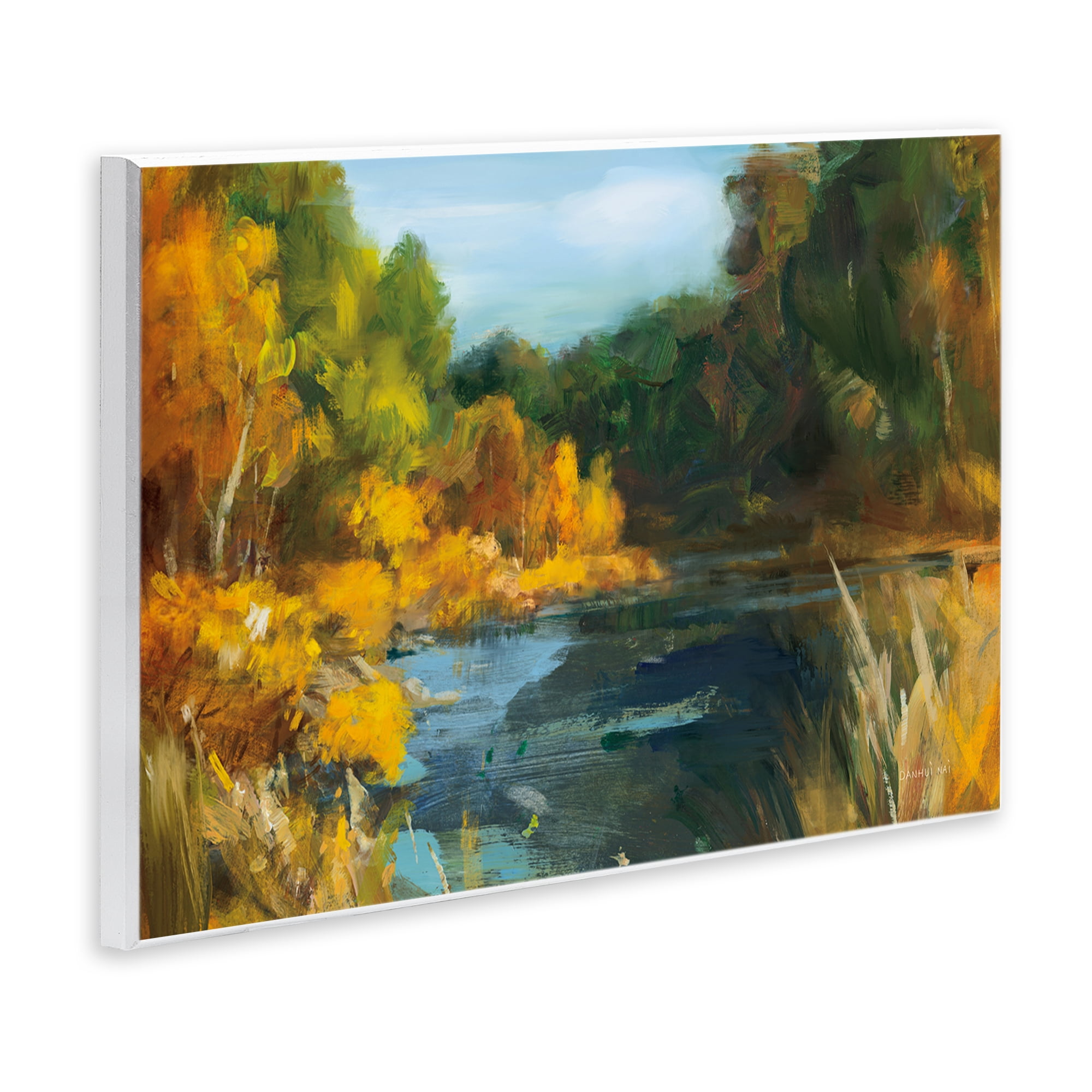 Stupell Industries Autumn River Bend Abstract Wall Plaque Art, design by Danhui Nai