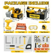 Kids Tool Set – Toddler Tool Set with Construction Vehicle & Electronic Toy Drill, Pretend Play Kids Toys, Toy Construction Tools for Kids Ages 3 4 5 6 7 8 Years Old (Black & Yellow)