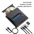 thumbnail image 2 of Injueey Unidad de CD/DVD externa para computadora portátil compacta para una fácil transferencia de datos Unidad de CD y DVD externa para Cables de audio/vídeo Solo lectura, 2 of 6