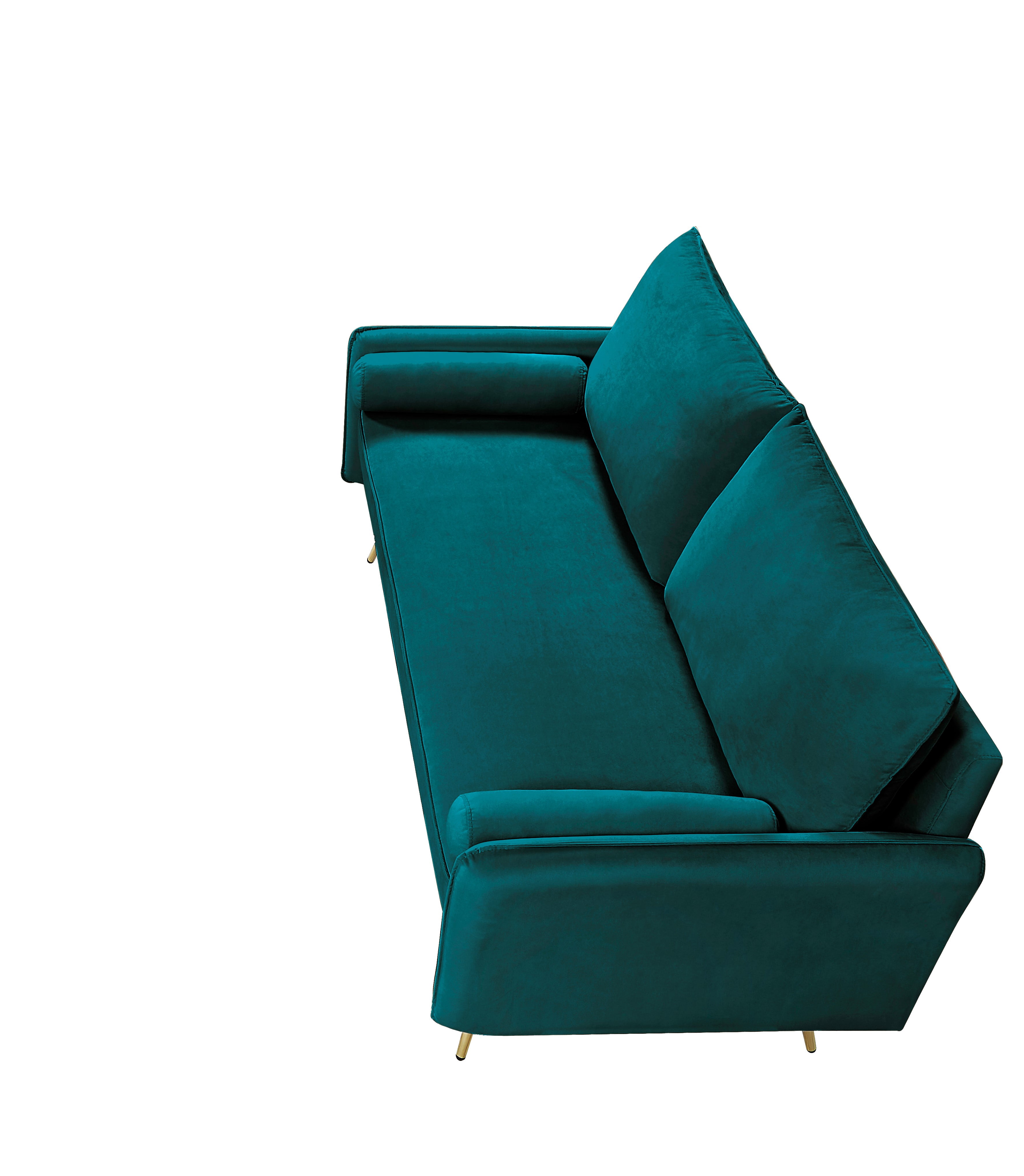 US Pride Furniture Villeda 70''W Polyester Square Arms Sofa Greenish Blue