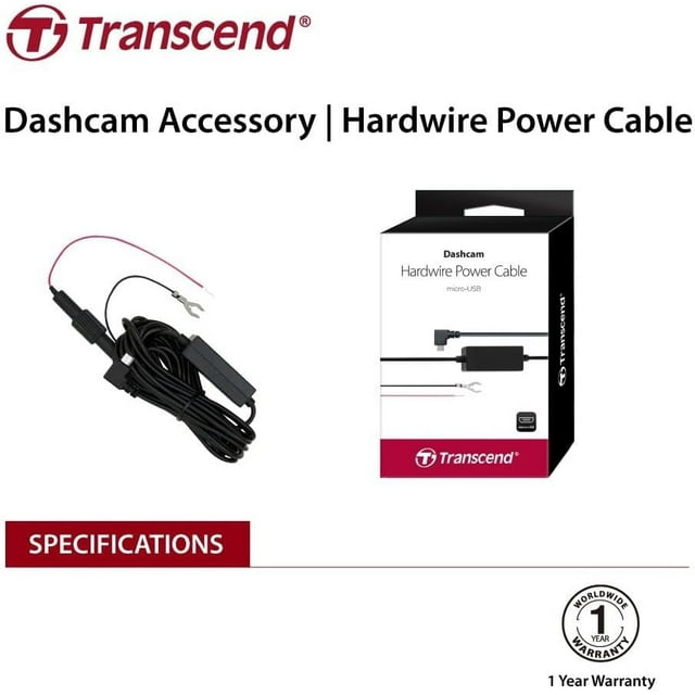 TS-DPK2 Micro-USB Hardwire Power Cable for DrivePro Dash Cams