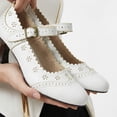 thumbnail image 3 of SACFOF Women's Comfortable Mary Jane Pumps Vintage Cutout Closed Toe Kitten Heels for Dressy Office Work, 3 of 5