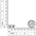 thumbnail image 3 of Gem Stone King 925 Sterling Silver and 10K Yellow Gold IGI Certified Lab Grown Diamond and Purple Amethyst 3 Stone Ring for Women | 2.43 Cttw | Center Oval Diamond 1.5 Ct | D-E | VS1-VS2 (Size 7), 3 of 4