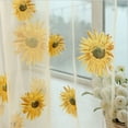 thumbnail image 3 of Window Curtain, Peaoy 2 Panels Floral Sunflower Sheers for Living Room Bedroom Kitchen Home Decor, Fabric Color: Yellow, Set of 2, 3 of 4