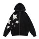 thumbnail image 2 of Suéter de punto tipo cárdigan con diseño de estrella retro de moda, abrigo con capucha para hombres y mujeres, moda de otoño e invierno, 2 of 6