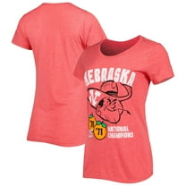 Women's Homefield Scarlet Nebraska Huskers Vintage National Champions Tri-Blend T-Shirt