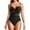 Black, variant on Womens One Piece Swimsuit 2025 V-Neck Ruched Mesh Bathing Suit with Spaghetti Straps, Tummy Control Swimwear