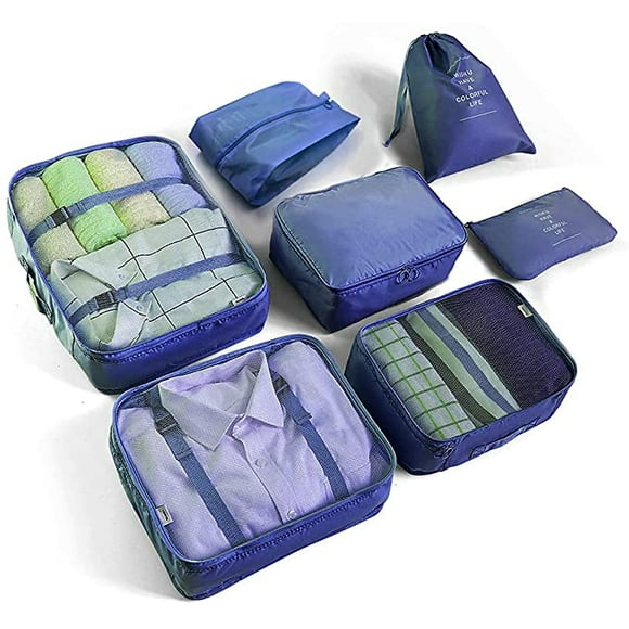 7 Set Packing Cubes for Travel Carry On Luggage, Lightweight Travel Storage Bags for Clothes, Large Luggage Organizers Packing Cubes Set for Travel Bag Suitcase