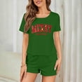 thumbnail image 6 of REORIAFEE Winter Lounge Sets for Women Christmas 3 Piece Pajama Short Sleeve Top and Shorts Santa Graphic Soft Sleepwear Green XS-2XL, 6 of 7