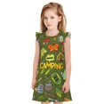 thumbnail image 1 of Fotbe Camping 1 Vestido de Dormir para Niñas de 3 a 10 Años, Mangas Cortas, Estilo Princesa, Pijama Camisón con Mangas Voladas-X-Large, 1 of 6