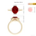 thumbnail image 5 of ANGARA Lab Grown 3.3 Ct Prong-Set Oval Ruby Halo Engagement Ring for Women in 14K Yellow Gold (Size-10x8mm) | July Birthstone, Birthday, Anniversary, Jewelry Gift for Women | Lab-Grown Ruby Ring, 5 of 7