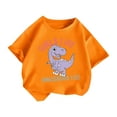 thumbnail image 2 of DAETIROS Little Girls Graphic T-Shirt, Cute Dinosaur Soft Cotton Basic Crewneck Comfy Casual Short Sleeve Girls Summer Tee Orange Size 5-6T, 2 of 7