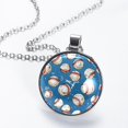thumbnail image 2 of Baseball Elegant Glass Circular Pendant Necklace - Stylish and Trendy Jewelry for Women, 2 of 5