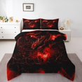 thumbnail image 1 of Erosebridal Ensembles de Couette Animal Magique Format Double, Couettes et Duvets Dragon Rouge, Mandala Bohème Floral Décoratif, Réversible, 1 of 7