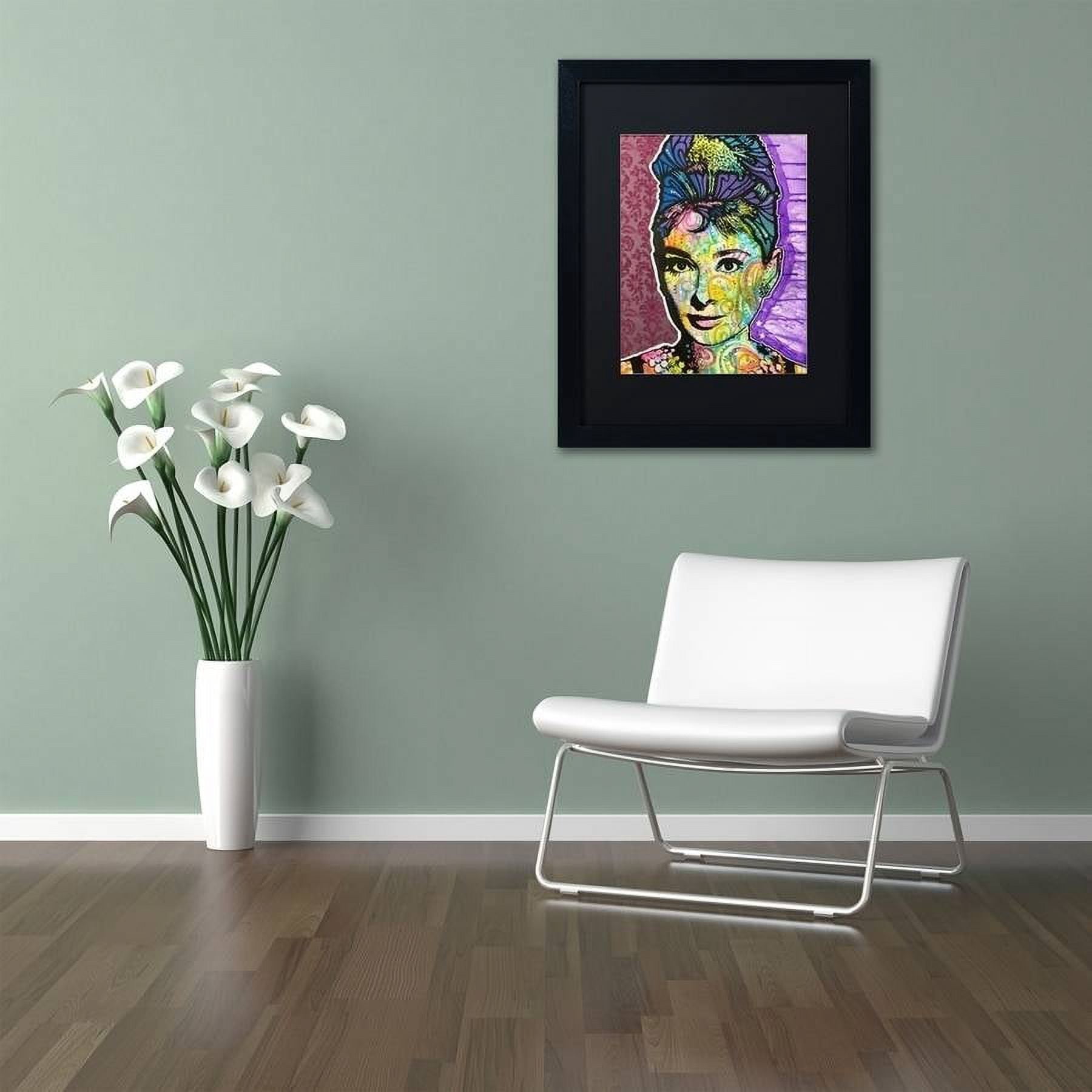 Trademark Fine Art "Audrey 2" Canvas Art by Dean Russo, Black Matte, Black Frame