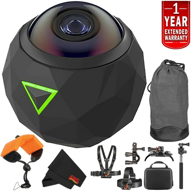 360fly 4K Waterproof Video Camera (FLYC4KC01BEN) Bundle with 1 Year