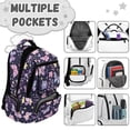 thumbnail image 7 of FKELYI 17 Inch Schoolbag for Girls Primary School Bookbag Kids Backpack with Multi-Pockets Purple Flower Butterfly Print Lightweight Casual Daypack Travel Rucksack, 7 of 7