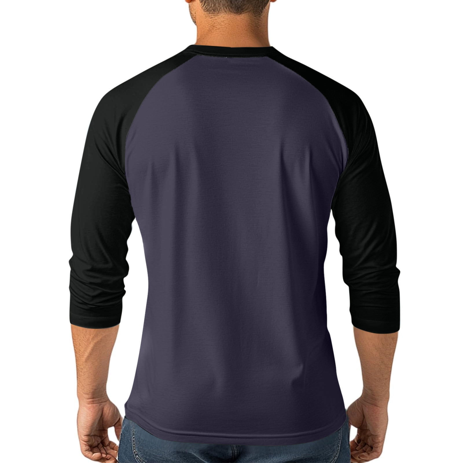 AnuYalue Mens Big and Tall Henley Shirts Lightweight 3/4 Sleeve Baseball T-Shirt Fashion Color Block Tee Fall Winter Athletic Tops