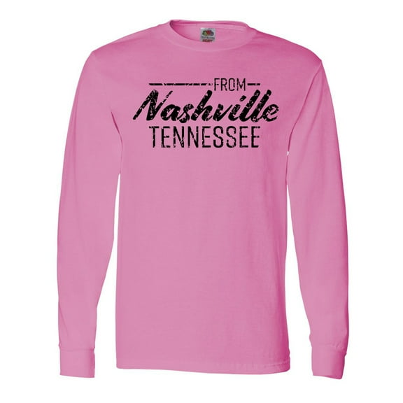 Inktastic From Nashville, Tennessee- State Capital Distressed Text Long Sleeve T-Shirt
