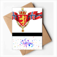 thumbnail image 1 of Norway National Emblem Country Welcome Back Greeting Cards Envelopes Blank, 1 of 3