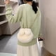 thumbnail image 3 of EeaseMX 1 bolso bandolera con orejas de conejo de peluche a la moda, bolso de hombro con cadena para mujer y niña., 3 of 8