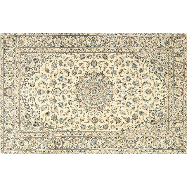 Ahgly Company Indoor Rectangle Traditional Golden Blonde Gold Medallion Area Rugs, 7' x 10'