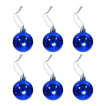 Herrnalise 6 Pcs 4 Inch Large Christmas Balls Set - Shiny Looking Glass Silver Christmas Tree Decoration Ornaments Shatterproof Hanging Balls for Birthday Holiday Wedding Decorations - Blue