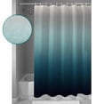 thumbnail image 4 of Grey Turquoise Ombre Waterproof Fabric Shower Curtain,Teal Modern Geometric Striped Abstract Art Shower Curtain for Bathroom Curtains Bathtubs Hotel Shower Curtains with 12 Hooks Standard 72x72, 4 of 6