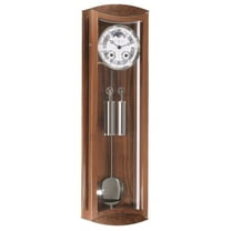 Hermle 31" Walnut Brown and Silver Rectangular Regulator Pendulum Wall Clock