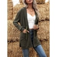 thumbnail image 4 of Ceinture Taille, Cardigan à Capuche Ouvert pour Femmes, Taille Haute, Manches Longues, Décontracté, 4 of 8