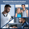 thumbnail image 7 of Bluetooth Headphones Neckband, Retractable Headset Wireless Sports Earbuds Noise Cancelling Stereo Earphones with Microphone, IPX5 Sweatproof, Compatible with iPhone Android Samsung PC (Black), 7 of 7