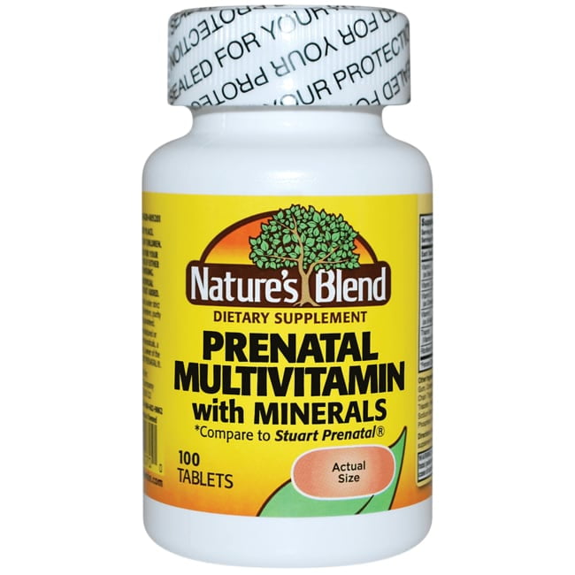Nature's Blend Prenatal Multivitamin Tablets, 100 Count