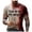 ZA Khaki, variant on Halloween Shirts for Men Casual Party Graphic Short Sleeve Tees Comfortable Slim Fit Summer Crew Neck Funny Mens T-Shirts Red XL