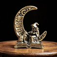thumbnail image 5 of Slccxzc Mini Brass Moon Witch Figurine Retro Statue Collectible Desktop Home Decor, 5 of 7