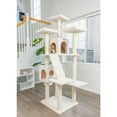 thumbnail image 3 of Armarkat 77-in Real Wood Cat Tree & Condo Scratching Post Tower, White, 3 of 9