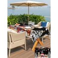 thumbnail image 4 of Outdoor Tablecloth with Umbrella Hole and Zipper, Black Christmas Rectangle Table Cloth 60x102 Inch Waterproof Tablecloth, Gnomes Poinsettia Ball Pine Tree Leaves Picnic Table Cover for Patio Camping, 4 of 7