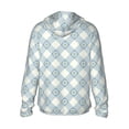 thumbnail image 3 of Fotbe Daisy Plaid Blue Men's Women's UPF 50+ Sun Protection Jacket Hooded Cooling Shirt with Pockets Hiking Outdoor Performance-, 3 of 9