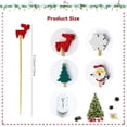 thumbnail image 2 of 100 Pcs Christmas Cocktail Picks, 5.1'' Christmas Theme Wood Cocktail Toothpicks, Xmas Cocktail Skewers for Appetizers Bar Party Snacks BBQ Fruit Cake Sandwich Desert Snowman Tree Santa Elk Snowflake, 2 of 7
