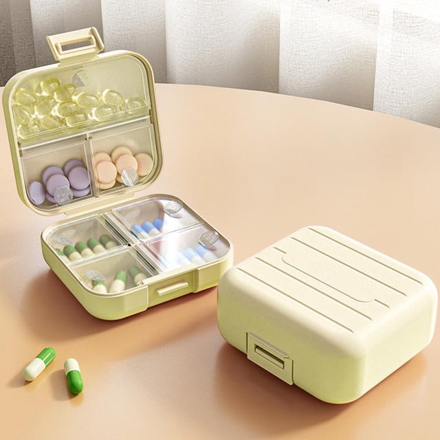 Feltree Daily Organizer 7 Compartments Portable Proof Small Case for Pocket Purse Travel Box Portable Vitamin Fish Oil Container