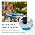 thumbnail image 5 of Round Outdoor Tablecloth with Umbrella Hole and Zipper, Blue Ombre Fitted Table Cover with Elastic Edge for 45-54 Inch, Modern Geometric Abstract Art Moire Waterproof Patio Tablecoths for Picnic, 5 of 9
