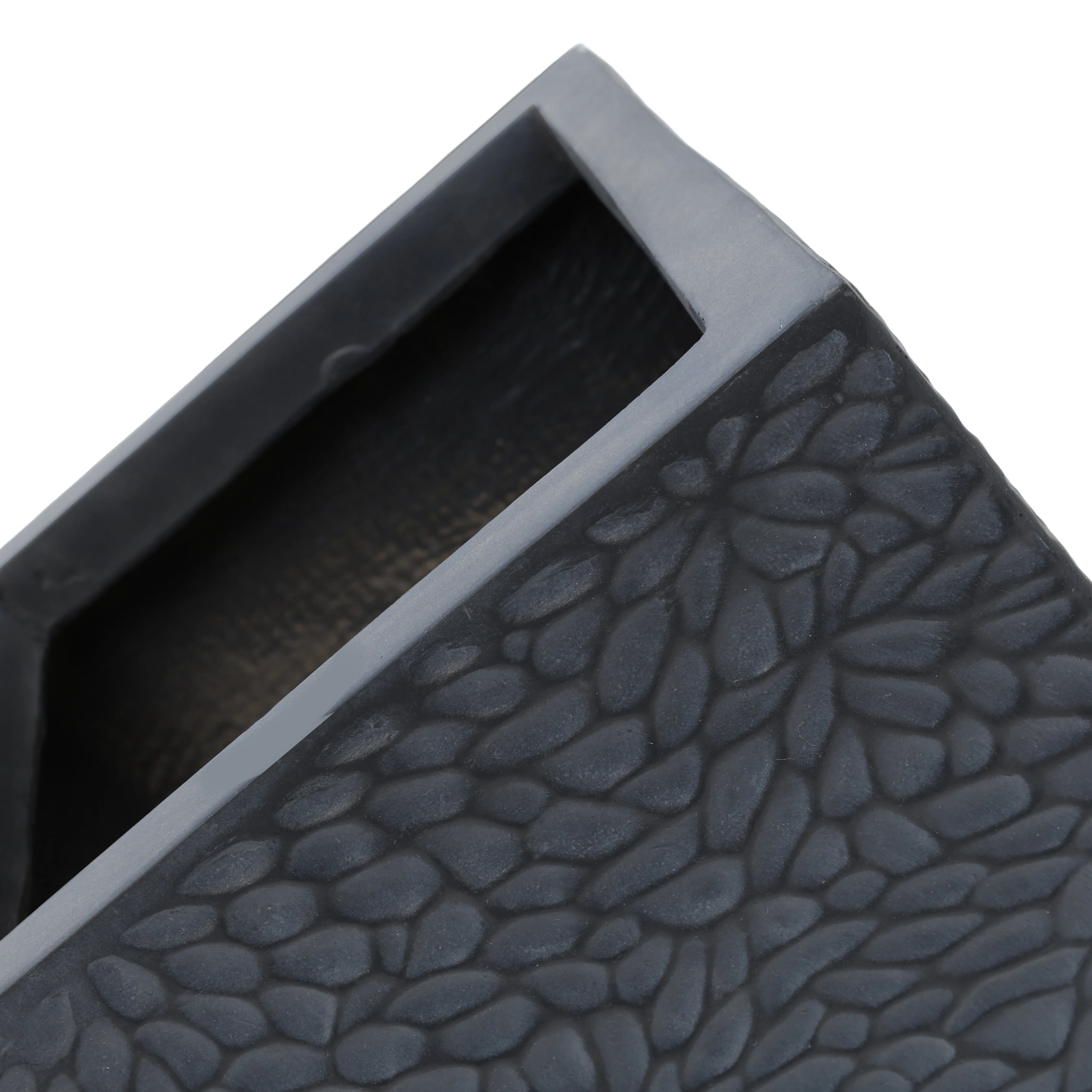 Outdoor Planter Pots, 4 Pack Square Magnesium Oxide Plant Containers with Drainage Holes for Garden Patio, Grey