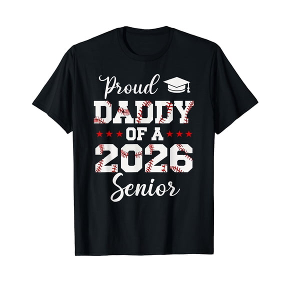 Senior Daddy Class Of 2026 Cute Baseball Player Graduation T-Shirt