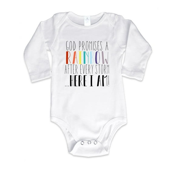 NanyCraft's God Promises a Rainbow after every storm Baby Bodysuit LS