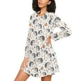 thumbnail image 3 of joogoo Hedgehog Autumn Leave Women's Long Sleeve Nightgown Sleepwear L, 3 of 8
