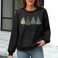 thumbnail image 2 of Waffle Christmas Sweatshirt Womens Christmas Tree Printed Crewneck Sweaters Pullove Loose Casual Shirts Holiday Long Sleeve Tops Xmas Gifts, 2 of 6