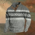 thumbnail image 2 of Men's Nordic Pattern Half-Zip Sweater, Warm Winter Pullover with Button Collar, Stylish Casual Knitwear, 2 of 5