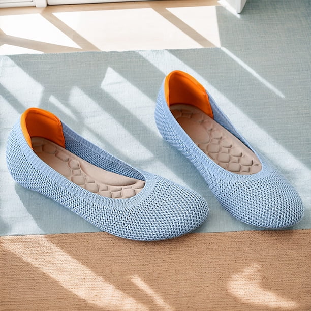 Zapatos de vestir de punto cómodos mocasines para mujer elegante oficina de trabajo casual